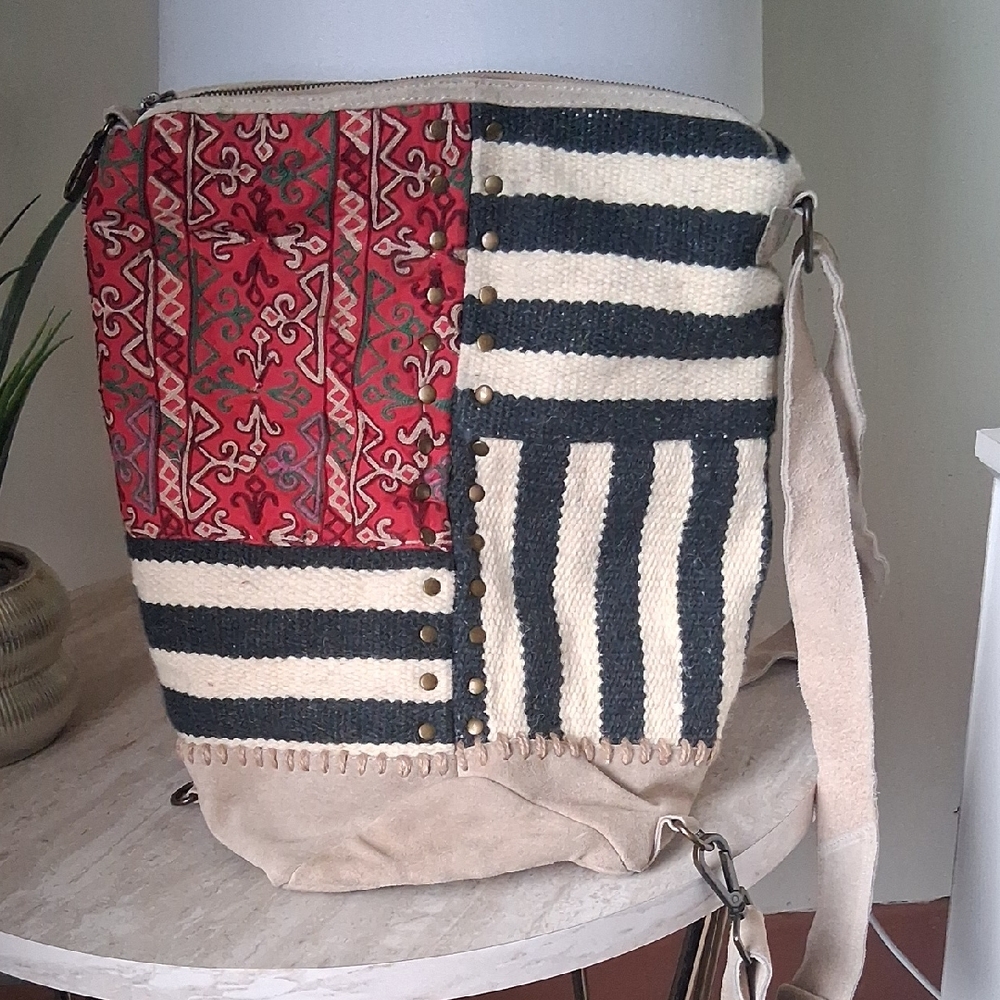 Free People multicolor patchwork backpack